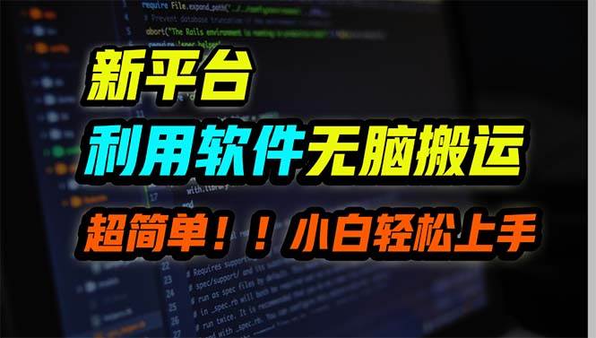 新平台用软件无脑搬运，月赚10000+，小白也能轻松上手-爱省资源网