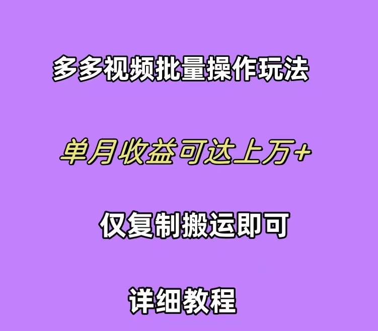 拼多多视频带货快速过爆款选品教程 每天轻轻松松赚取三位数佣金 小白必…-爱省资源网