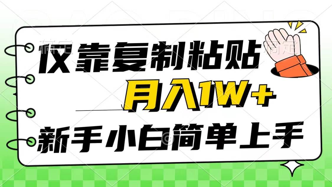 仅靠复制粘贴，被动收益，轻松月入1w+，新手小白秒上手，互联网风口项目-爱省资源网