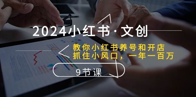 2024小红书·文创：教你小红书养号和开店、抓住小风口 一年一百万 (9节课)-爱省资源网