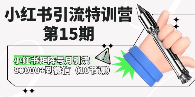 小红书引流特训营-第15期，小红书矩阵号月引流80000+到微信（10节课）-爱省资源网