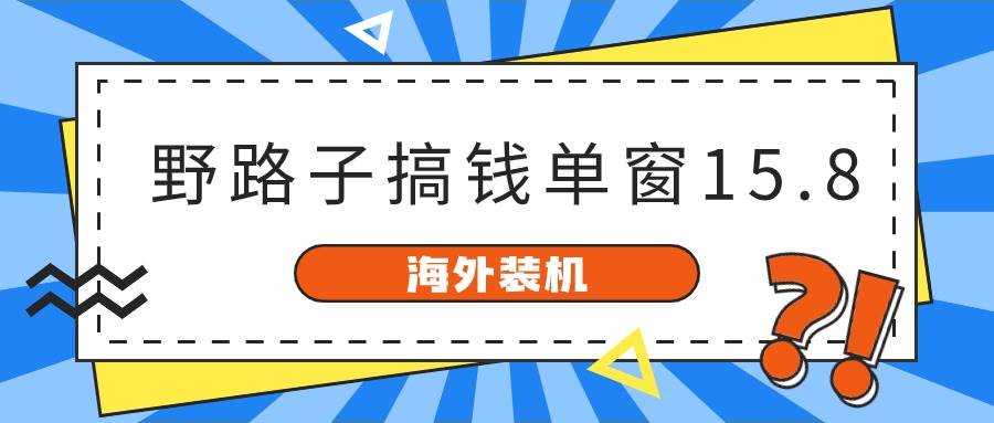 海外装机，野路子搞钱，单窗口15.8，已变现10000+-爱省资源网