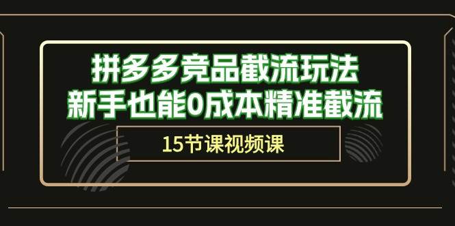 拼多多竞品截流玩法，新手也能0成本精准截流（15节课）-爱省资源网