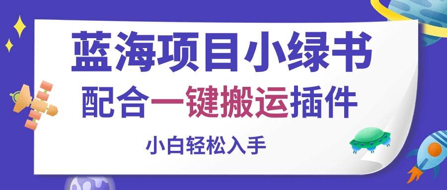 蓝海项目小绿书，配合一键搬运插件，小白轻松入手-爱省资源网