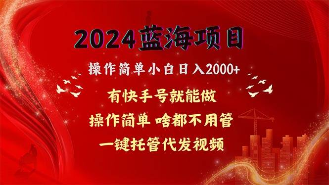2024蓝海项目，网盘拉新，操作简单小白日入2000+，一键托管代发视频，…-爱省资源网