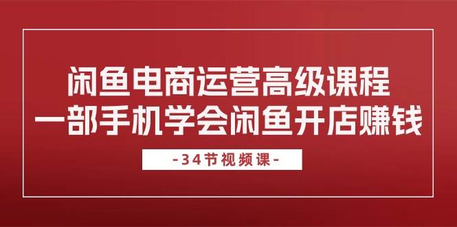 闲鱼电商运营高级课程，一部手机学会闲鱼开店赚钱（34节课）-爱省资源网
