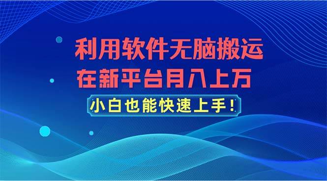 利用软件无脑搬运，在新平台月入上万，小白也能快速上手-爱省资源网