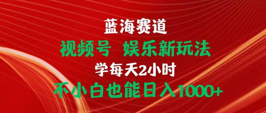 蓝海赛道视频号 娱乐新玩法每天2小时小白也能日入1000+-爱省资源网
