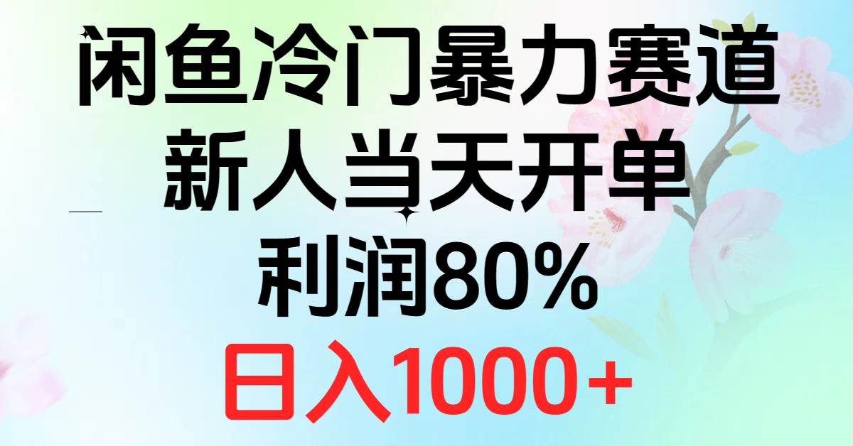 2024闲鱼冷门暴力赛道，新人当天开单，利润80%，日入1000+-爱省资源网