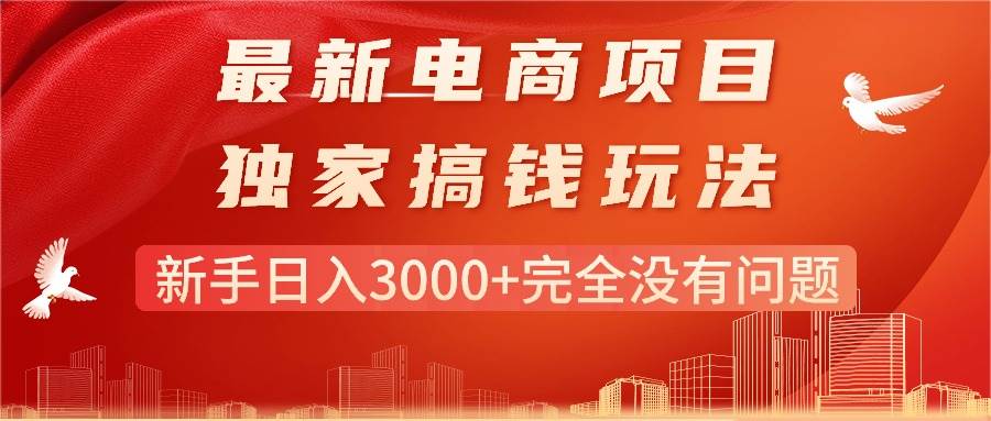 最新电商项目-搞钱玩法，新手日入3000+完全没有问题-爱省资源网