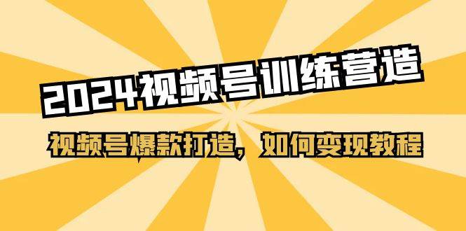 2024视频号训练营，视频号爆款打造，如何变现教程（20节课）-爱省资源网