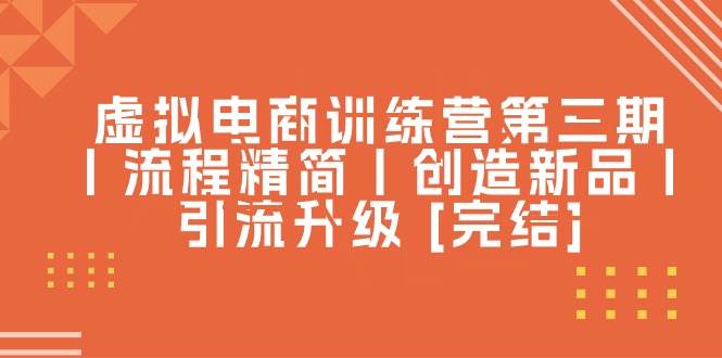 虚拟电商训练营第三期丨流程精简丨创造新品丨引流升级 [完结]-爱省资源网