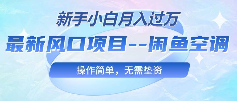最新风口项目—闲鱼空调，新手小白月入过万，操作简单，无需垫资-爱省资源网