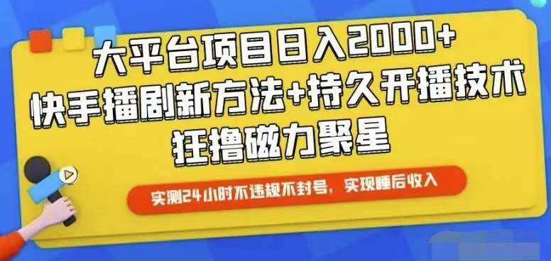 快手24小时无人直播，真正实现睡后收益-爱省资源网