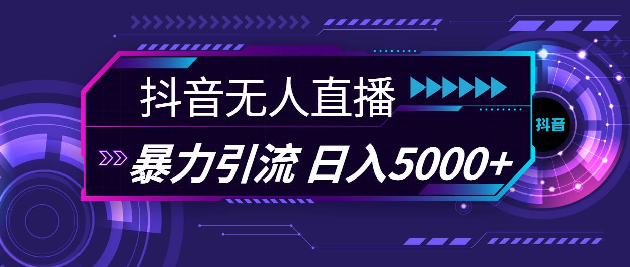 抖音无人直播，暴利引流，日入5000+-爱省资源网