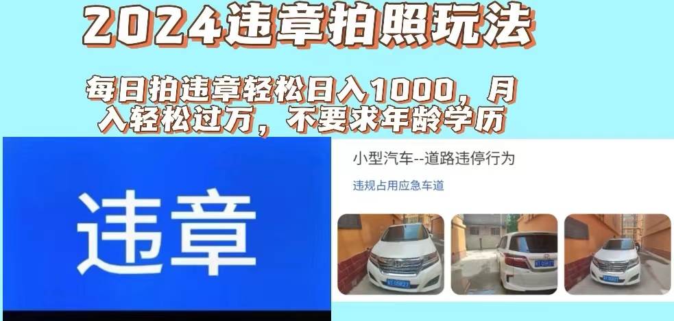 2024违章拍照新玩法，推广躺赚+拍照赚钱双模式，日入1000+-爱省资源网