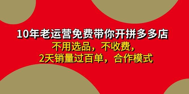 拼多多 最新合作开店日收4000+两天销量过百单，无学费、老运营代操作、…-爱省资源网