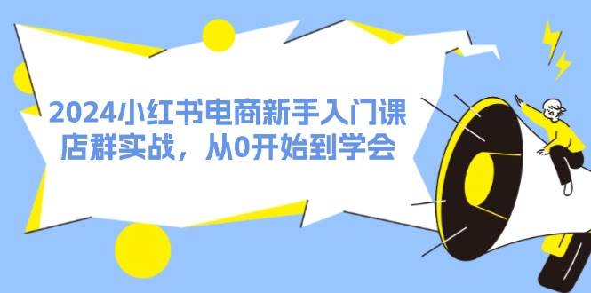 2024小红书电商新手入门课，店群实战，从0开始到学会（31节）-爱省资源网