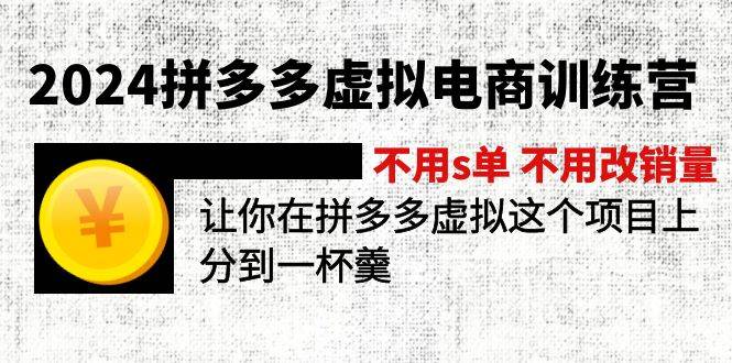 2024拼多多虚拟电商训练营 不s单 不改销量  做虚拟项目分一杯羹(更新10节)-爱省资源网
