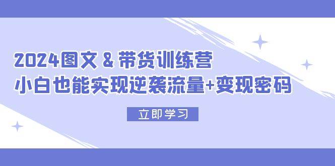 2024 图文+带货训练营，小白也能实现逆袭流量+变现密码-爱省资源网