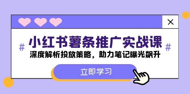 小红书-薯 条 推 广 实战课：深度解析投放策略，助力笔记曝光飙升-爱省资源网