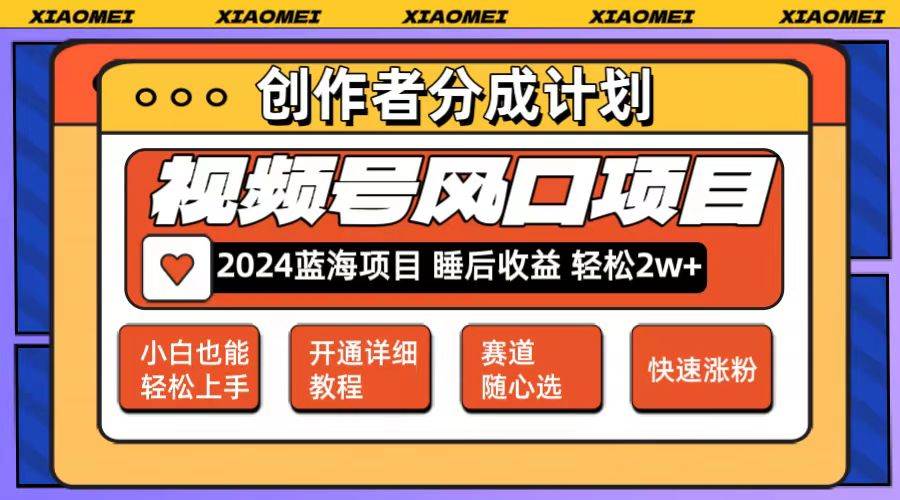 微信视频号大风口项目 轻松月入2w+ 多赛道选择，可矩阵，玩法简单轻松上手-爱省资源网