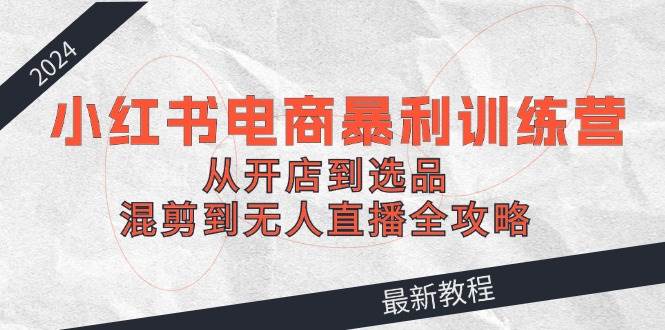 2024小红书电商暴利训练营：从开店到选品，混剪到无人直播全攻略-爱省资源网