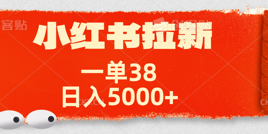 小红书拉新项目，一单38元！日入5000+【揭秘】-爱省资源网