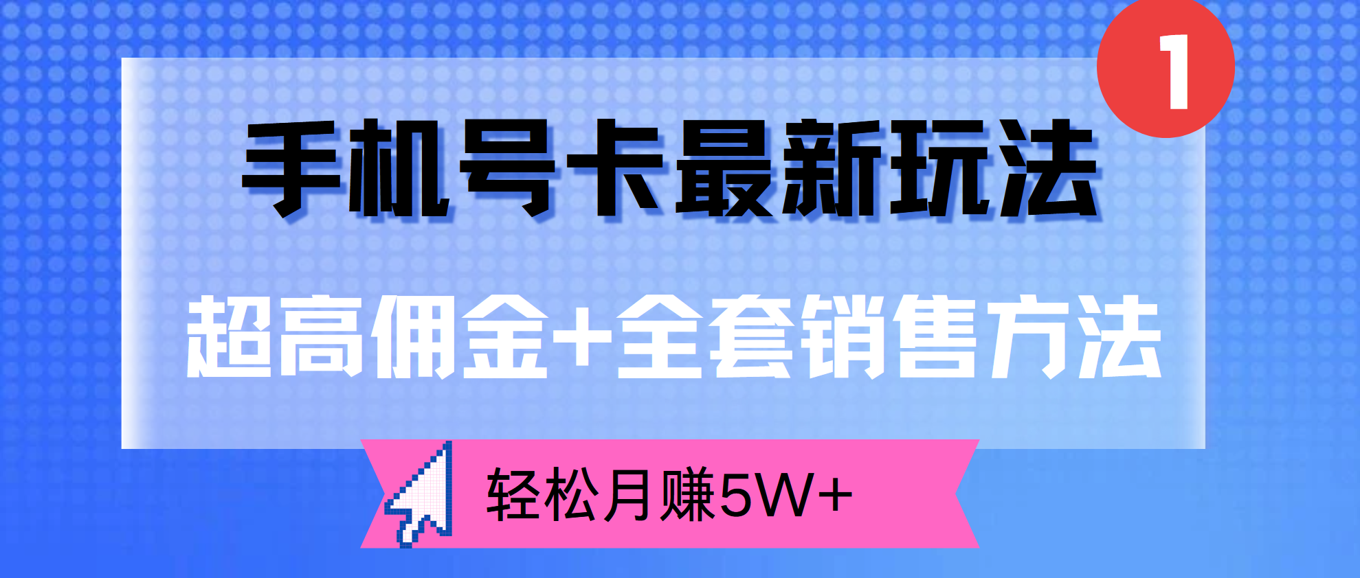 超高佣金+全套销售方法，手机号卡最新玩法，轻松月赚5W+-爱省资源网