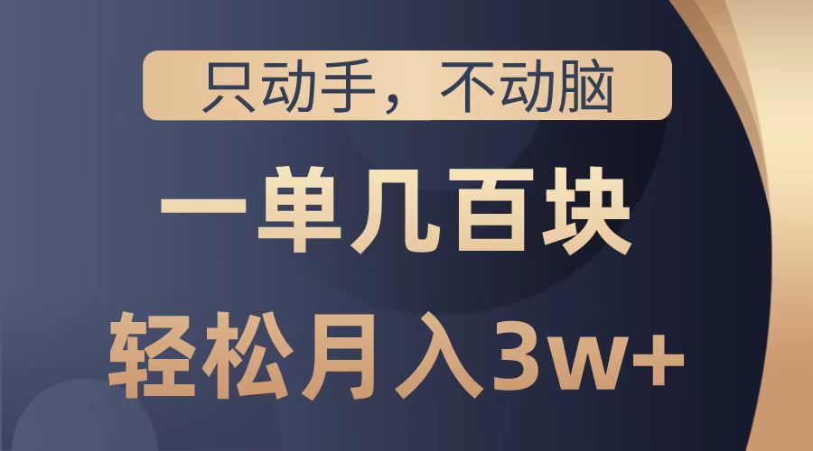 只动手不动脑，一单几百块，轻松月入2w+，看完就能直接操作，详细教程-爱省资源网