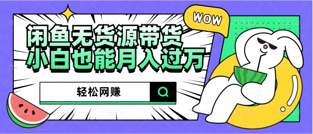 闲鱼无货源带货：轻松网赚，小白也能月入过万的秘密武器-爱省资源网