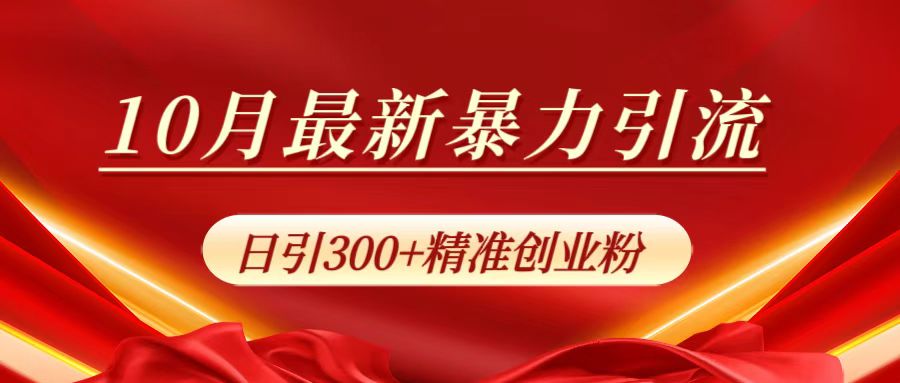 10月最新暴力引流，日引300+精准创业粉-爱省资源网