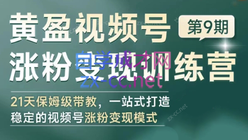 黄盈·视频号涨粉变现训练营-爱省资源网