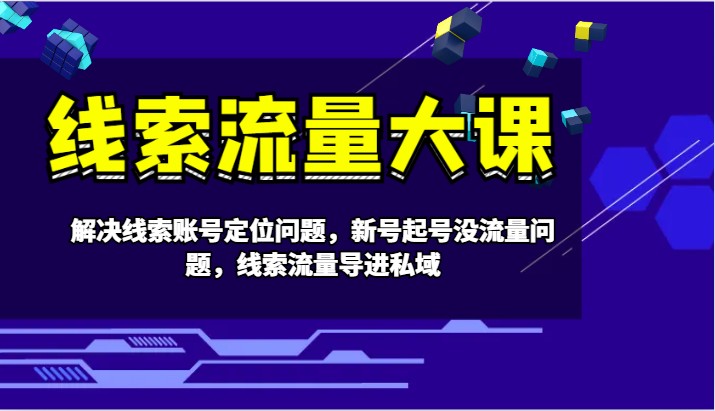 线索流量大课-解决线索账号定位问题，新号起号没流量问题，线索流量导进私域-爱省资源网