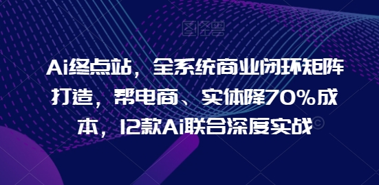 Ai终点站，全系统商业闭环矩阵打造，帮电商、实体降70%成本，12款Ai联合深度实战【0906更新】-爱省资源网