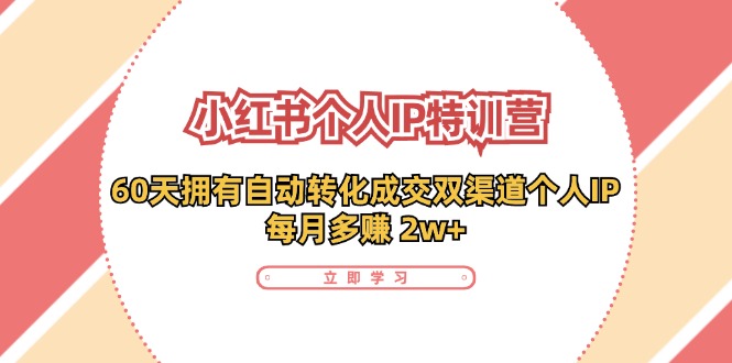 小红书个人IP陪跑营：两个月打造自动转化成交的多渠道个人IP，每月收入2w+(30节)-爱省资源网