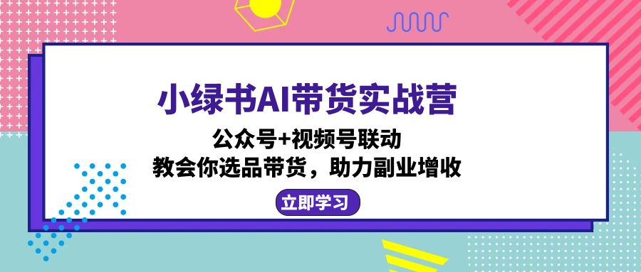 小绿书AI带货实战营：公众号+视频号联动，教会你选品带货，助力副业增收-爱省资源网