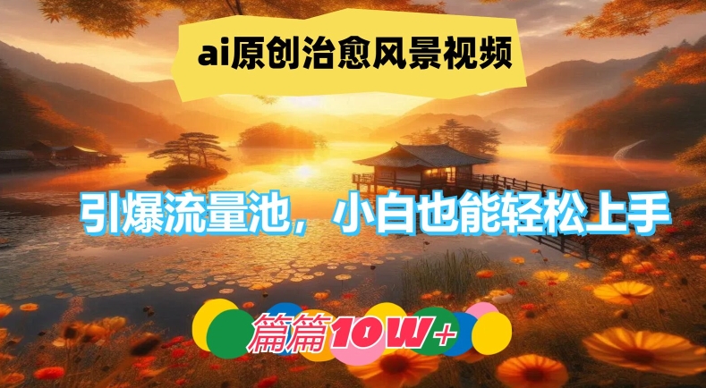 ai原创治愈风景视频，引爆流量池，小白也能轻松上手，篇篇10w+【揭秘】-爱省资源网