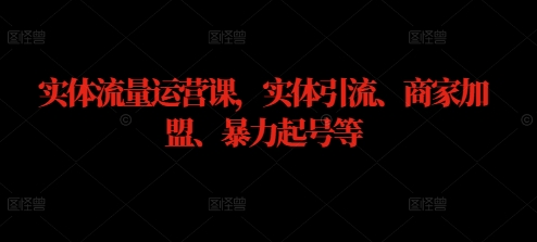 实体流量运营课，实体引流、商家加盟、暴力起号等-爱省资源网