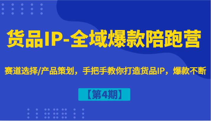 货品IP-全域爆款陪跑营【第4期】赛道选择/产品策划，手把手教你打造货品IP，爆款不断-爱省资源网