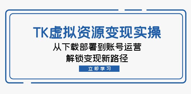 TK虚拟资料变现实操：从下载部署到账号运营，解锁变现新路径-爱省资源网