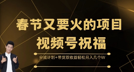 春节又要火的项目视频号祝福，分成计划+带货双收益，轻松月入几个W【揭秘】-爱省资源网
