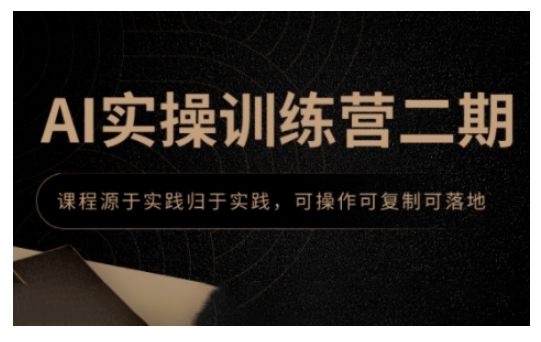 AI实操训练营二期，课程源于实践归于实践，可操作可复制可落地-爱省资源网