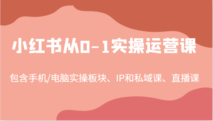 小红书从0-1实操运营课，包含手机/电脑实操板块、IP和私域课、直播课(97节)-爱省资源网