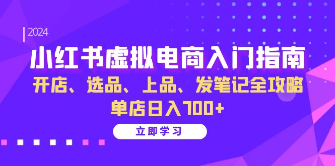 小红书虚拟电商入门指南：开店、选品、上品、发笔记全攻略 单店日入700+-爱省资源网