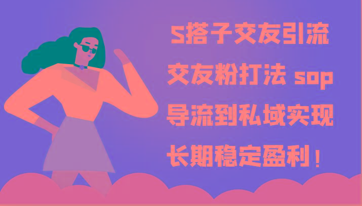 S搭子交友引流，交友粉打法 sop，导流到私域实现长期稳定盈利！-爱省资源网
