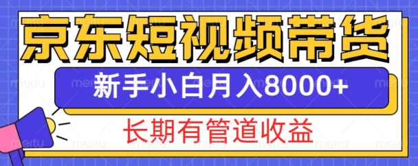 京东短视频带货新玩法，长期管道收益，新手也能月入8000+-爱省资源网