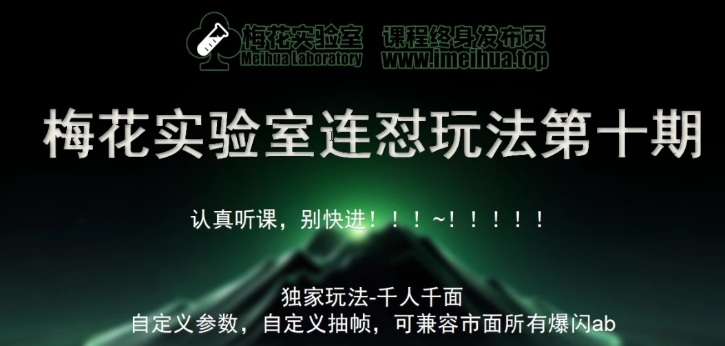 梅花实验室社群专享课视频号连怼玩法第十期课程+第二部分-FF助手全新高自由万能爆闪AB处理-爱省资源网