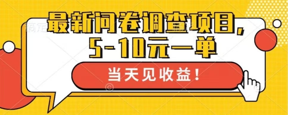 最新问卷调查项目，单日零撸100＋-爱省资源网