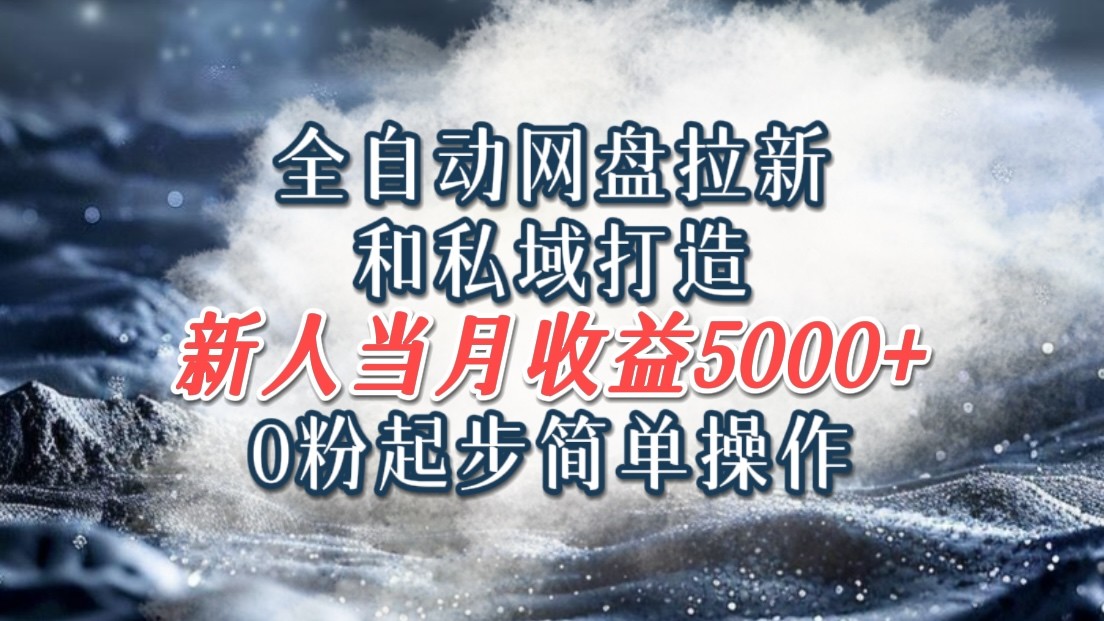 全自动网盘拉新和私域打造，0粉起步简单操作，新人入门当月收益5000以上-爱省资源网